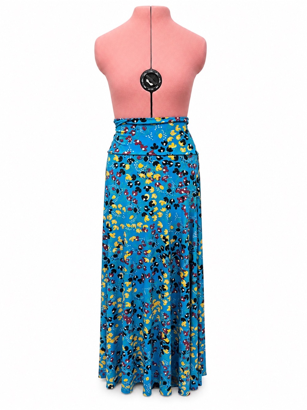 LuLaRoe Teal Blue Floral Print Maxi Skirt